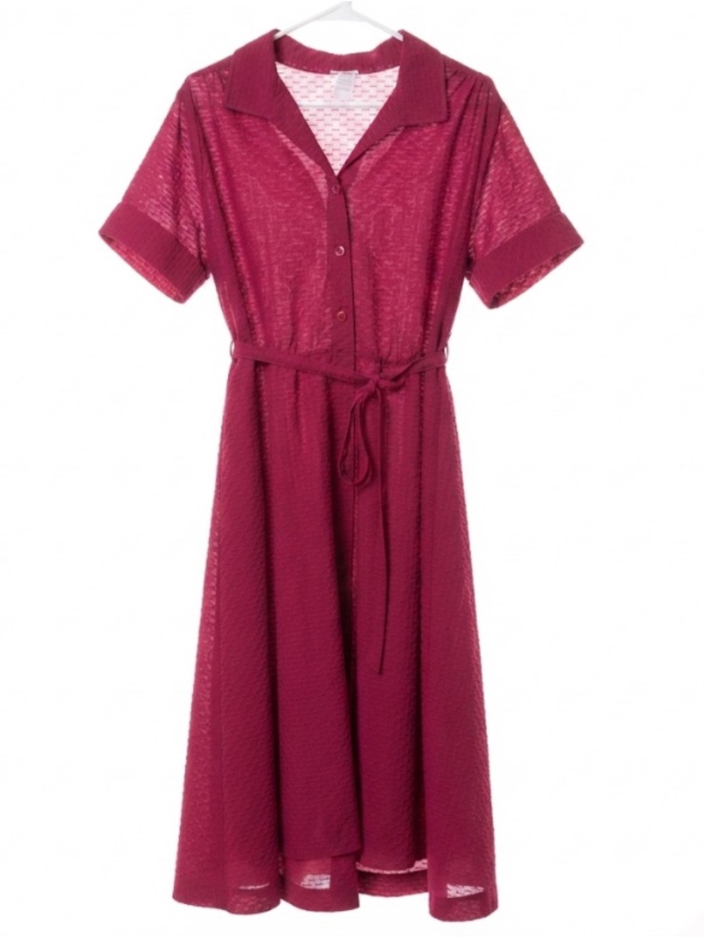 Vintage Gwen Stanners Made in Canada Fuchsia Shirt Dress - Size M